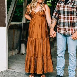 Bronze maxi dress